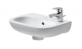 DURAVIT - D-Code Umývátko 36x27 cm, s 1 otvorem pro baterii vpravo, alpská bílá 07053600082