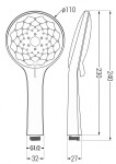 MEXEN - R-74 ruční sprcha 3-funkční černá 79574-70