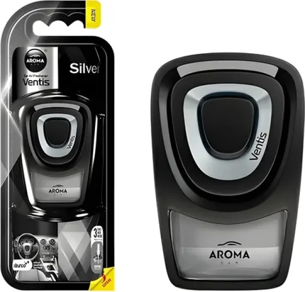 ACCURA Osvěžovač do mřížky VENTIS silver / Tekutá vůně do auta / 8 ml (amA83382)