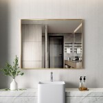 Erga Rectangle, obdélníkové zrcadlo 100x80 cm, zlatý rám, ERG-V01-RECTAGLE-1080-GD