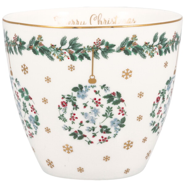 GREEN GATE Latte cup Joelle White 300 ml, zelená barva, porcelán 300ml