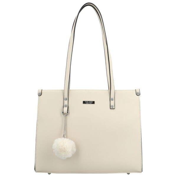 Trendy dámská kabelka na rameno Delami Sabin, světle krémová