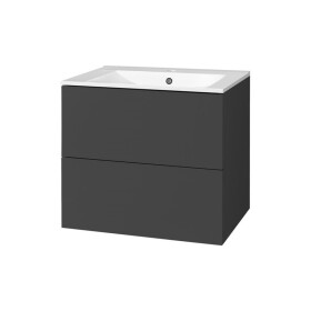 MEREO - Aira, koupelnová skříňka s keramickym umyvadlem 61 cm, antracit CN750