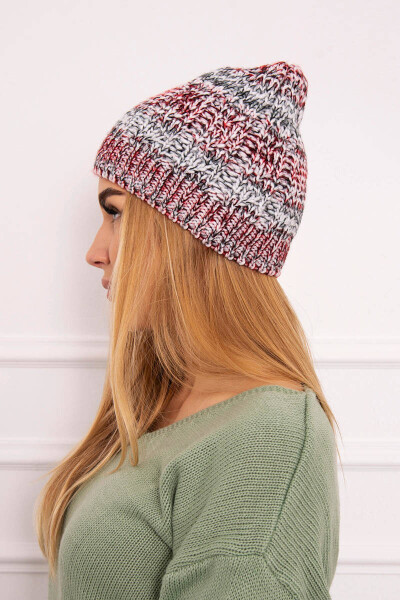 Fleecová čepice Melisa K241 burgundy+grey UNI