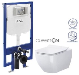 JIKA předstěnový instalační 8 cm systém bez tlačítka + WC CERSANIT VIRGO CLEANON + SEDÁTKO H894652 X ME1