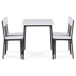 Jídelní set s 4 židlemi, 110x70x76cm, mdf, bílá, AUT-O2155 WT