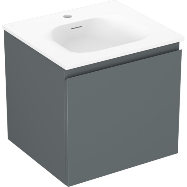 MEXEN/S - Orio koupelnová skříňka 50 cm s umyvadlem Vela, 1 šuplík, grafit mat/bílá mat 91A10-05047-1-BF66-W23M01