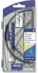 STAEDTLER Geometrická sada / 8 dílů / kružítko / úhloměr / pravítko 15 cm (550 60 S8)