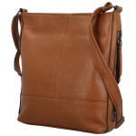 Módní dámská koženková crossbody kabelka Evelyne, hnědá
