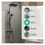 HANSGROHE - Activera Q Sprchový set s termostatem, 29x18 cm, 2 proudy, EcoSmart, matná černá 28748670
