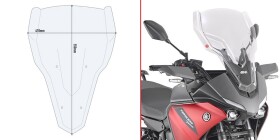 D2148St plexi čiré Yamaha Tracer 7 (20-24), vxš550x410 mm, vyšší o 175 mm než originál
