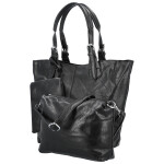 Trendy dámský koženkový set kabelek Catia, černý