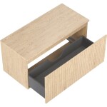 MEXEN/S - Rivel koupelnová skříňka pod umyvadlo 100 cm s deskou, 1 šuplík, reliéf , dub 91A20-10047-1-BFC81