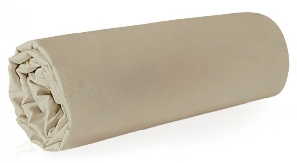 DumDekorace Vysoce kvalitní béžové prostěradlo z makosatinu Šírka: 180 cm | Dĺžka: 210 cm