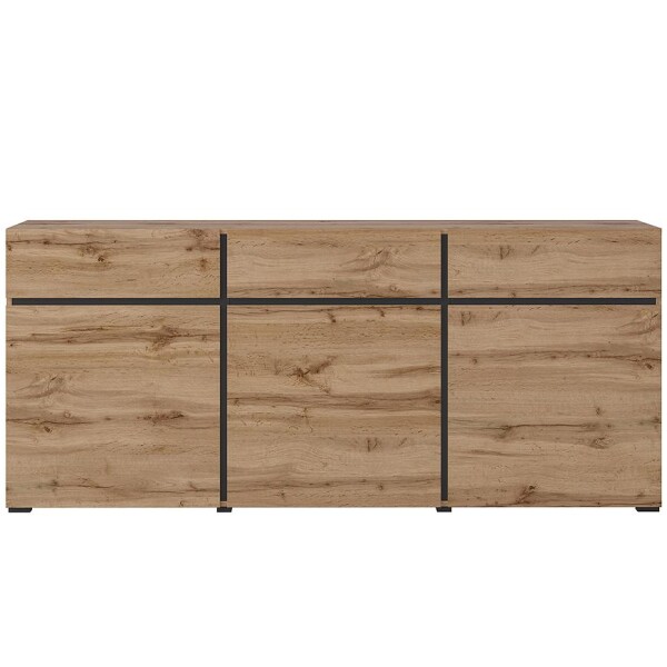 Komoda Cross 3D3S dub wotan/černá