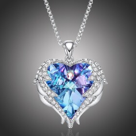 Náhrdelník Swarovski Elements Angel Wings Violet - andělská křídla, 40 cm + 5 cm (prodloužení)
