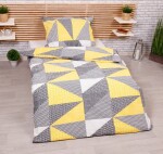Stanex Ložní povlečení krepové Geometrie žlutá (LS267) ROZMĚR: 140x200 cm + polštář (90x70 cm)