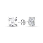 LUNICA Stříbrné puzetové náušnice SQUARE 7mm 0835