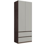 Skříň 2D2SZ Madison 22 šedá/ořech elegant