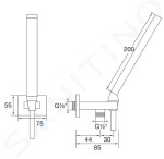 STEINBERG - 135 Set sprchové hlavice, držáku a hadice, kartáčovaný nikl 135 1670 BN