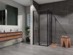 Lansanit Sprchový kout čtverec Tadao 900x900, černá, čiré sklo