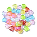 Akrylová srdíčka - mix barev - 8 x 8 x 3 mm - krabička