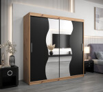 Šatní skříň Abi Mr Dveře: Černá, Rozměr: 120 cm, Korpus: Bílá