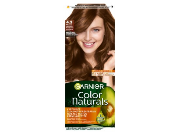 Garnier Color Naturals permanentní barva na vlasy 4 ,3 Přirozená zlatohnědá, 60 +40 +12 ml
