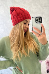 Fleecová čepice Iwona K221 maroon UNI