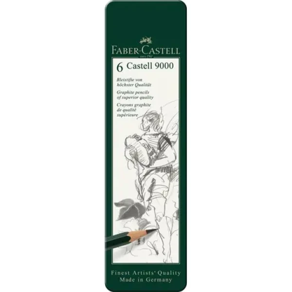 FABER-CASTELL Castell 9000 Grafitová tužka - plechová krabička 6 ks (119063)