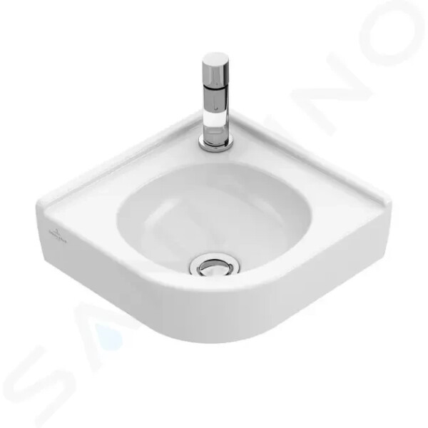 VILLEROY & BOCH - O.novo Umývátko rohové 320x320 mm, bez přepadu, 1 otvor pro baterii, alpská bílá 73103301