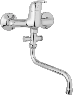 JB Sanitary Nástěnná umyvadlová a sprchová baterie SLIM, rozteč 150 mm, bez příslušenství, trubkové ramínko 200mm A10 36 30