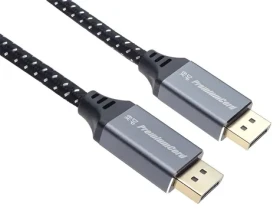 PremiumCord DisplayPort 1.4 přípojný kabel M-M 0,5 m stříbrná / Video kabel / 8K 60Hz / zlacené konektory (kport10-005)