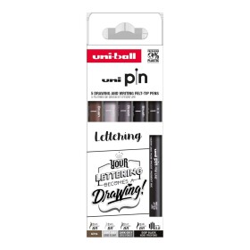 Uni PIN Creative Writing Lettering sada 5 ks, mix barev BR + 0,8 mm
