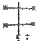 Equip stolní držák pro 4 monitory černá / Stolní držák / 17-32" / VESA 75-100 mm / nosnost 9 kg / 360° (650159)