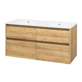 MEREO - Opto, koupelnová skříňka s keramickým umyvadlem 121 cm, dub Riviera CN923