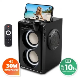 Media-Tech OVERBOX MT3186 černá / Přenosný reproduktor / Bluetooth 5.3 / FM rádio / USB / microSD (MT3186)