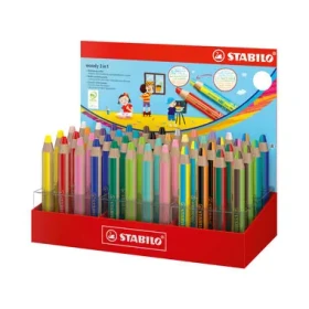 STABILO® woody 3 in 1 duo - dvoubarevná tuha - 48 ks displej (880/48-5)