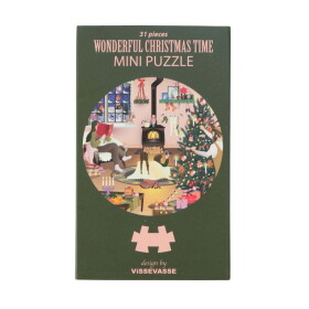 ViSSEVASSE Mini Puzzle Wonderful Christmas Time 31 dílků, zelená barva, papír