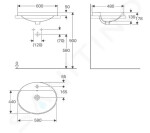 GEBERIT - VariForm Umyvadlo zápustné 600x480 mm, s přepadem, otvor pro baterii, bílá 500.724.01.2