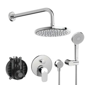 IDEAL STANDARD - CeraFlex Sprchový set s baterií pod omítku, s tělesem, 3 proudy, průměr 20 cm, chrom BC447AA