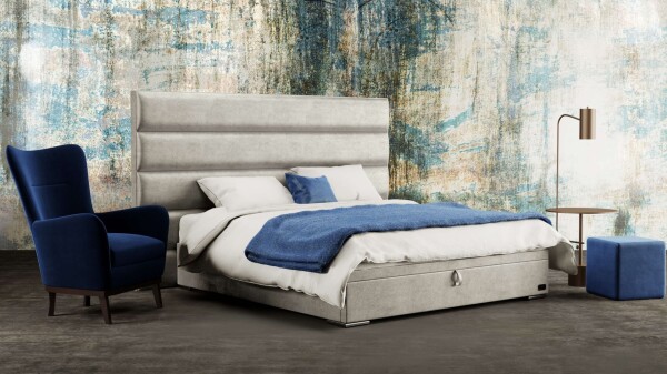 Materasso Čalouněná postel HORIZONTAL boxspring ROZMĚR: 2x (100x200) cm - boxspring,šedá