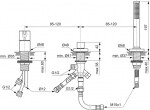 IDEAL STANDARD - Joy Baterie na okraj vany, 3-otvorová instalace, chrom BC788AA