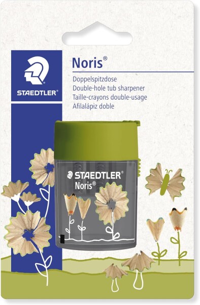 Staedtler Staedtler, 512 004BK, Noris, ořezávátko na 2 tužky se zásobníkem, Květiny, 1 ks