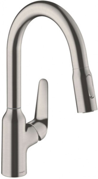 HANSGROHE - Focus M42 Dřezová baterie M4216-H180 s výsuvnou sprškou, sBOX, vzhled nerezu 71821800