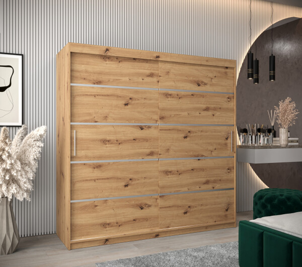 Šatní skříň Abi V1 Barva korpusu: Dub artisan, Rozměry: 200 cm, Dveře: Dub artisan