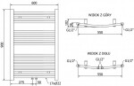 MEXEN/S - Ares radiátor + topná tyč 900 x 600 mm, 600 W, bílá W102-0900-600-2600-20