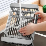 VELAZO - Teleskopický koš na kuchyňský dřez ve stříbrné barvě VELAZBAS