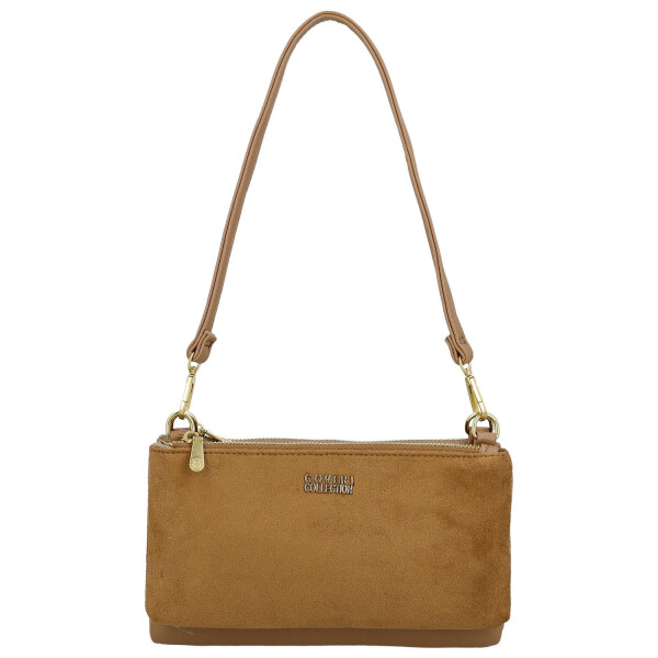 Stylová dámská semišová kabelka na rameno Amanda, hnědá