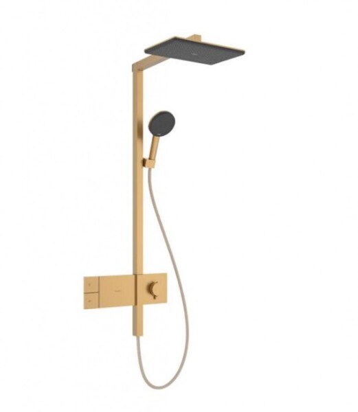 HANSGROHE - Raindance Alive Q Sprchový set s termostatem, 21x34 cm, 3 proudy, kartáčovaný bronz 24580140